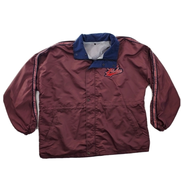Vtg Fubu Windbreaker Track Jacket Mens 2XL Maroon Mesh Lined Zip-Up 90 Hip Hop - Picture 3 of 12